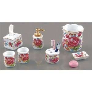  Dollhouse Miniature Dresden Rose Bath Accessories by 