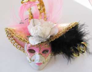 SOUVENIR Venice, Italy Mask 3D FRIDGE MAGNET *Pink*  