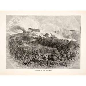  1881 Wood Engraving Battle Malakoff Sevastopol Ukraine Crimean War 