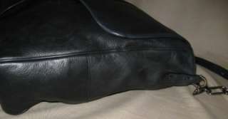 LANVIN Black Large Leather Messenger Bag Tote   RARE  