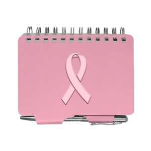 Password Book Pink Ribbon Spiral Bound metal cover w/retractable pen 