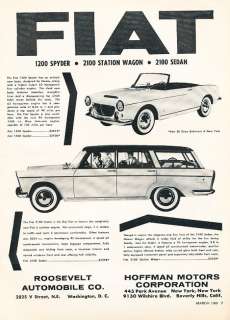 1960 Fiat 1200 2100 Spyder Classic Advertisement Ad  