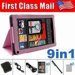  Kindle Fire Leather Case Cover/Protector/USB Cable/Charger 