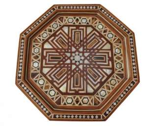   Mother of Pearl Mosaic Inlaid Wood Coffee Side Table #2  