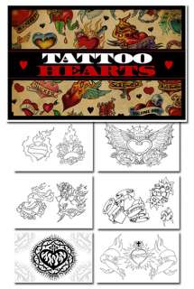 Tattoo Supplies reference book flash Hearts love  