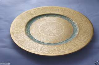 LIMOGES ROYAL CHINA DINNER PLATE/CHARGER GOLD SET OF 5  