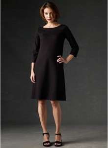 NWT Eileen Fisher BLACK Viscose Stretch Ponte Dress 3X $318  