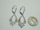 SOLID 14K WHITE GOLD DANGLE INTERCHANGEABLE LEVER BACK EARRINGS # 620