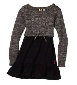 Roxy Kids Dress Girls Layered Sweater & Skirt Size Medium NWT Charcoal 