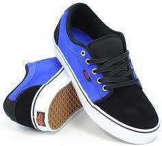 Vans Chukka Low Skateboard Shoe Black/Bright Blue  