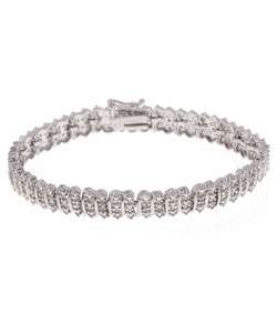   Silver 1/8ct TW Diamond Tennis Bracelet (I J, I3)  