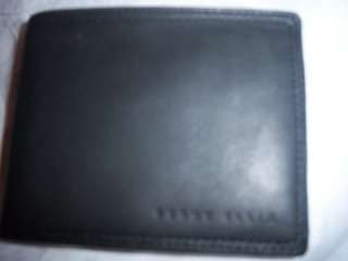 Perry Ellis Coin Billfold Leather Wallet,Blk  