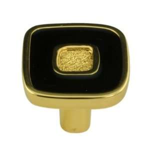  Richeleu Enamel, Gold plated 24K Knob Gold, Black [ 1 Bag 