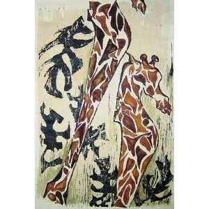  Vintage Art Giraffes   21211 x