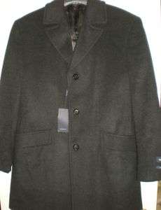 NWT Nautica Black Wool Blend Lined Mens Coat 38R $300.  