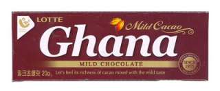 New Lotte GHANA mild Cacao Mild Chocolate bar 20g  