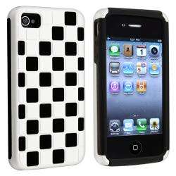   / White Checkered Snap on Case for Apple iPhone 4/ 4S  