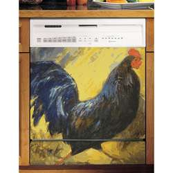 Appliance Arts Painted Blue Rooster Dishwasher Cover  