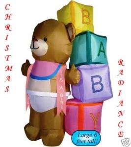 NEW Airblown Inflatable Baby Bear With Blocks & Banners  