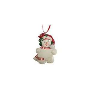  Snowman In Poinsettia Hat Christmas Ornament to 