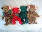 Ty Beanie Babies Lot of 4 Christmas Holiday Beanies