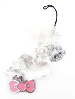   Bow Plush Hearts Bell Dangle  Mp4 Cell Phone Strap & Charm  