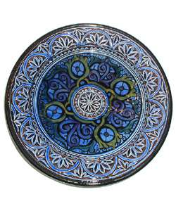11 Engraved Ceramic Plate  Blue (Morocco)  