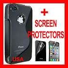 NEW BLACK IPHONE 4S 4G 4 CASE & SCREEN PROTECTOR KIT TP