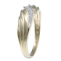 Mens 10k Yellow Gold Diamond Accent Wedding Ring  