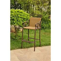   Wicker/ Steel Bar height Bistro Chairs (Set of 2)  
