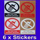DO NOT USE MOBILE PHONES   STICKER SIGNS   OFFICE