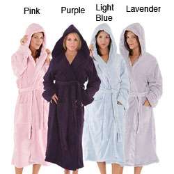 Womens 14 oz Fleece Hooded Bathrobe  