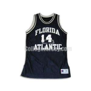  Navy No. 14 Game Used FAU Champion Basketball Jersey (SIZE 