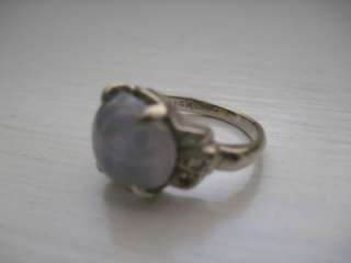 Vintage Art Deco Solid 14k Gold Blue Star Sapphire Ring  