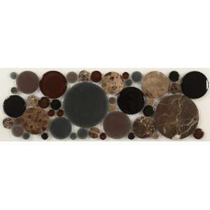 Twilight Circles Brown Bubble Series Glossy & Frosted Glass and Stone 