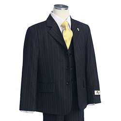 BJK Collection Boys Black Suit with Gold Stripes  