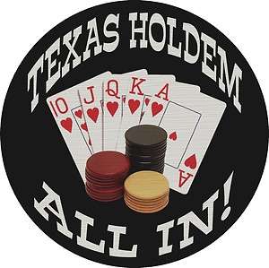 Texas Holdem All In Poker Chip Card Protector Token Mounted in Acrylic 