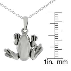 Sterling Silver Fun Moveable Frog Necklace  