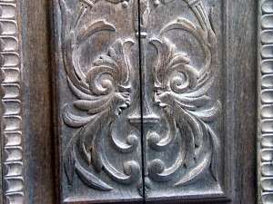 Authentic late 16th century carved oak cabinet door  