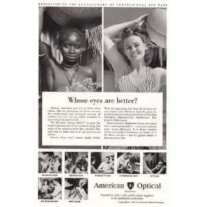   Optical Whose eyes are better? American American Optical Books