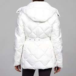 Burberry Womens White Diamond Quilted Coat  