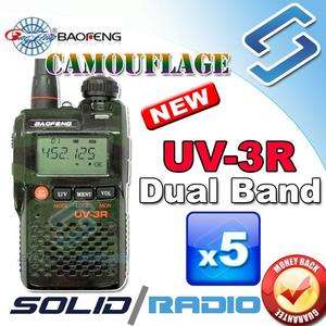   new original Camouflage UV 3R BAOFENG Dual Band radio + Earpiece 2 way