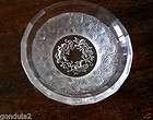 Heinrich Hoffmann Frosted Nut Dish with Angels & Roses Czech Cut 