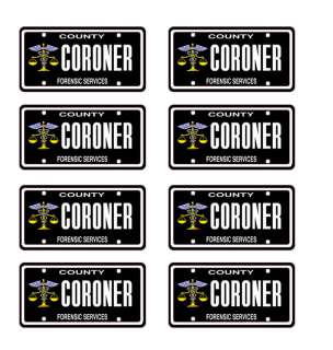 25 scale model coroner car license tag plates hearse death funeral 