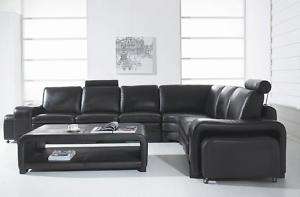T28 Italian Leather Living Room Sectional Sofa  