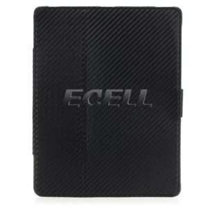  Ecell   BLACK LEATHER CARBON FIBRE CASE STAND FOR APPLE 