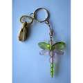 Set of 2 Beaded Clip on Dragonfly Keychains (India 