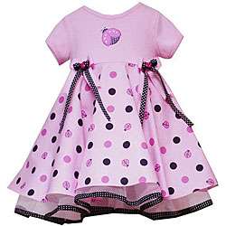 Rare Editions Infant Girls Pink Ladybug Dress  
