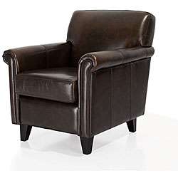 Dark Espresso Top grain Leather Club Chair  