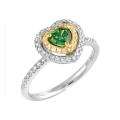 14k Two tone Gold 3/4ct TDW Green and White Diamond Ring (G H, SI1 SI2 